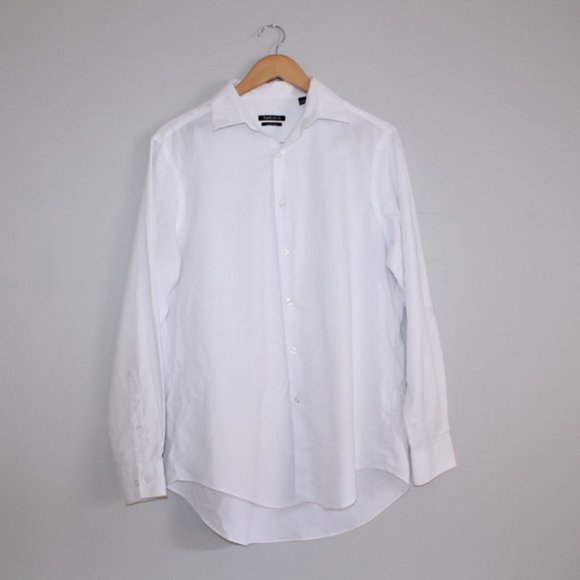 Van Heusen Button Down Longsleeve Shirt White 15.5 - Picture 4 of 7